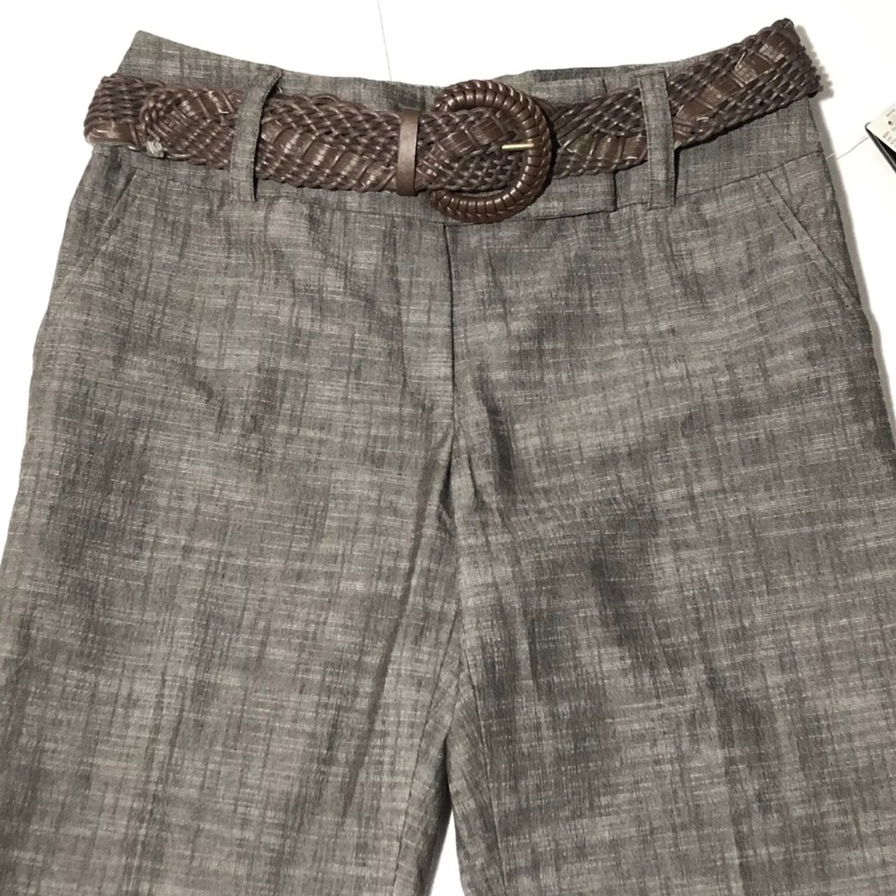 NEW AGB Size 6 Brown Belted Dressy Capri Pants NWT